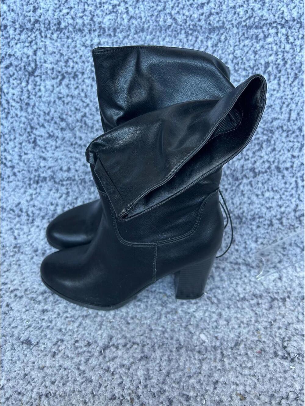 Style & Co Women's Black Smooth Saraa Slouch Mid-Shaft Boots Shoe Size 7.5M
